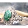 Image 2 : Green Beryl and White Sapphire Double Halo Ring