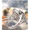 Image 5 : Green Beryl and White Sapphire Double Halo Ring