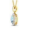 Image 2 : Genuine Aquamarine and Diamond Halo Pendant