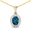Image 1 : London Blue Topaz and Diamond Halo Pendant