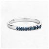 Image 5 : Elegant Band-White Gold & Blue Diamond Ring