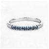 Image 6 : Elegant Band-White Gold & Blue Diamond Ring