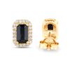 Image 2 : Octagon-cut Blue Sapphire & Diamond Halo Earrings