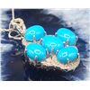 Image 10 : Robin-Egg Blue Turquoise & Pave' Diamond Necklace