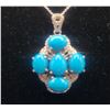 Image 12 : Robin-Egg Blue Turquoise & Pave' Diamond Necklace