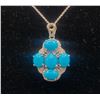 Image 13 : Robin-Egg Blue Turquoise & Pave' Diamond Necklace