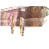 Image 10 : 14K Yellow Gold 3/4" Pink Sapphire Hoops