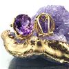 Image 5 : 9CTW Oval Amethyst Earrings Omega Backs