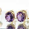 Image 7 : 9CTW Oval Amethyst Earrings Omega Backs
