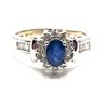 Image 1 : Oval Blue Sapphire and Diamond Halo Ring