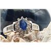 Image 4 : Oval Blue Sapphire and Diamond Halo Ring