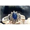 Image 5 : Oval Blue Sapphire and Diamond Halo Ring