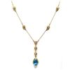 Image 6 : Swiss Blue Topaz and Diamond Lavalier Drop Necklace