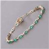 Image 2 : Zambian Emerald and Diamond Tennis Bracelet