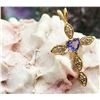 Image 1 : 14K Yellow Gold Tanzanite & Diamond Cross Pendant