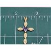 Image 8 : 14K Yellow Gold Tanzanite & Diamond Cross Pendant