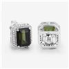 Image 7 : Glamorous Green Tourmaline and Diamond Halo Earrings