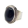 Image 1 : W. Denetdale .925 Large Black Onyx Ring Navajo