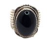 Image 2 : W. Denetdale .925 Large Black Onyx Ring Navajo