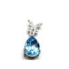 Image 11 : Pear-cut Swiss Blue Topaz & Diamond Drop Pendant