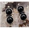 Image 5 : NAKAI Black Onyx Earrings Native American .925