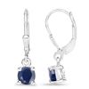 Image 3 : Genuine Blue Sapphire Dangling Earrings .925