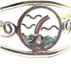 Image 1 : Sterling Silver, Abalone, and Enamel Cuff Bracelet