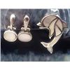 Image 6 : Mother-of-Pearl Inlay Dolphin Pendant-Bonus Earrings
