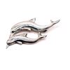 Image 1 : Happy Swimming Dolphins Sterling Silver Brooch