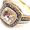 Image 2 : LeVian Morganite, Chocolate & Vanilla Diamond Ring