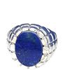 Image 1 : Man's Denim Lapis Ring in Sterling Silver