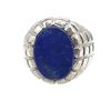Image 3 : Man's Denim Lapis Ring in Sterling Silver
