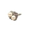 Image 11 : Vintage Art-Deco Twin Pearl & Diamond Bypass Ring