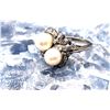 Image 12 : Vintage Art-Deco Twin Pearl & Diamond Bypass Ring