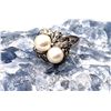 Image 16 : Vintage Art-Deco Twin Pearl & Diamond Bypass Ring