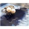 Image 17 : Vintage Art-Deco Twin Pearl & Diamond Bypass Ring