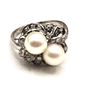Image 28 : Vintage Art-Deco Twin Pearl & Diamond Bypass Ring