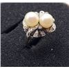 Image 37 : Vintage Art-Deco Twin Pearl & Diamond Bypass Ring