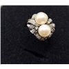 Image 41 : Vintage Art-Deco Twin Pearl & Diamond Bypass Ring
