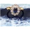 Image 3 : Stunning Blue Sapphire and Diamond Scalloped Halo Ring