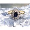 Image 4 : Stunning Blue Sapphire and Diamond Scalloped Halo Ring
