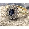 Image 5 : Stunning Blue Sapphire and Diamond Scalloped Halo Ring