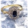 Image 6 : Stunning Blue Sapphire and Diamond Scalloped Halo Ring