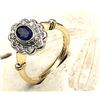 Image 7 : Stunning Blue Sapphire and Diamond Scalloped Halo Ring