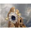 Image 9 : Stunning Blue Sapphire and Diamond Scalloped Halo Ring