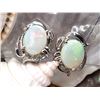 Image 1 : Genuine Opal & Tsavorite Garnet Omega Earrings