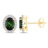 Image 2 : Glamorous Green Tourmaline & Diamond Halo Earrings