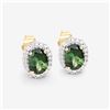 Image 5 : Glamorous Green Tourmaline & Diamond Halo Earrings