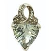 Image 6 : Fantasy-Cut Prasiolite Pendant, Clear Quartz Accent