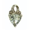 Image 7 : Fantasy-Cut Prasiolite Pendant, Clear Quartz Accent